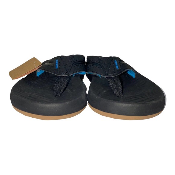 NWT Quiksilver Black Flip Flop Thong Sandals Y6 W39 - Picture 2 of 7